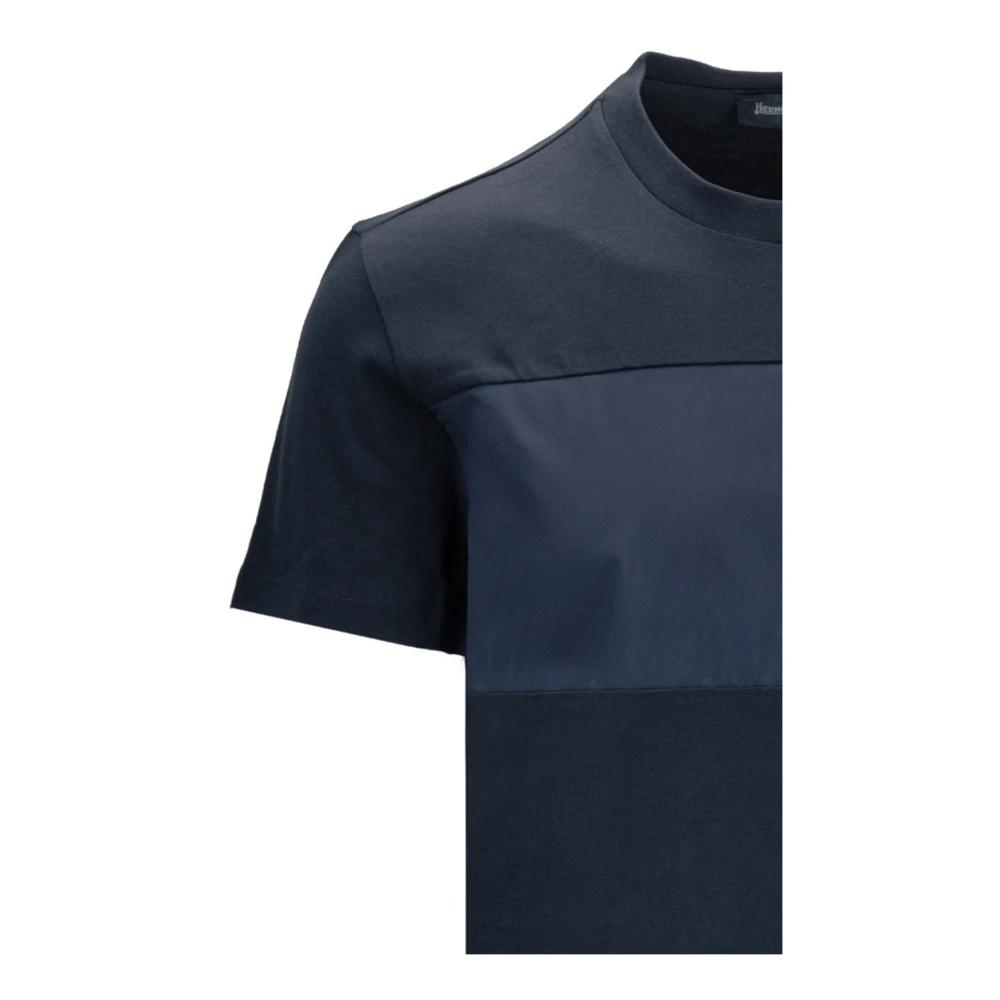 Herno Mannen Crew Neck T-Shirt Blue Heren