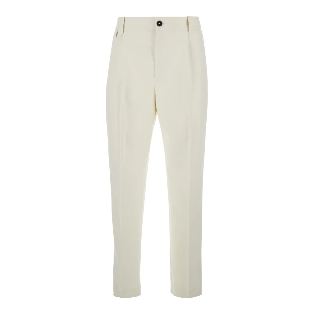 Jacquemus Witte katoenen broek met knoopsluiting White Heren