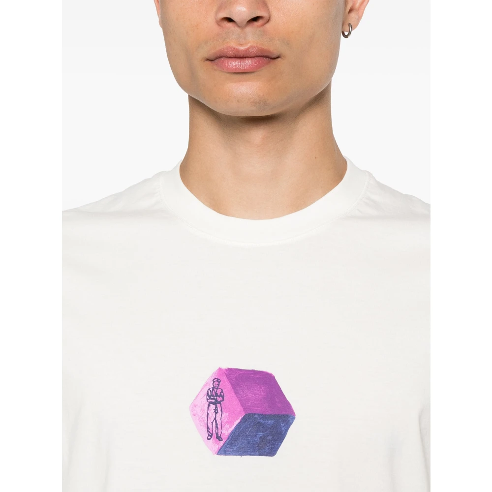 C.P. Company 30 1 Jersey Logo Graphics T-Shirt White Heren
