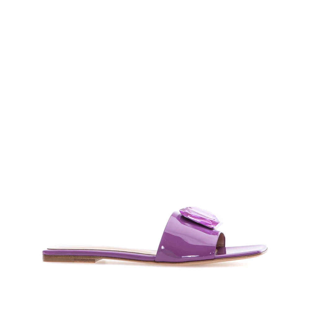 Gianvito Rossi Women's Purple Sliders, 3 Uk, Stylish Slides Sandals