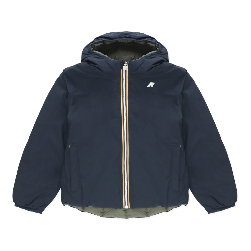 K-Way Men's Blue Reversible Padded Jacket