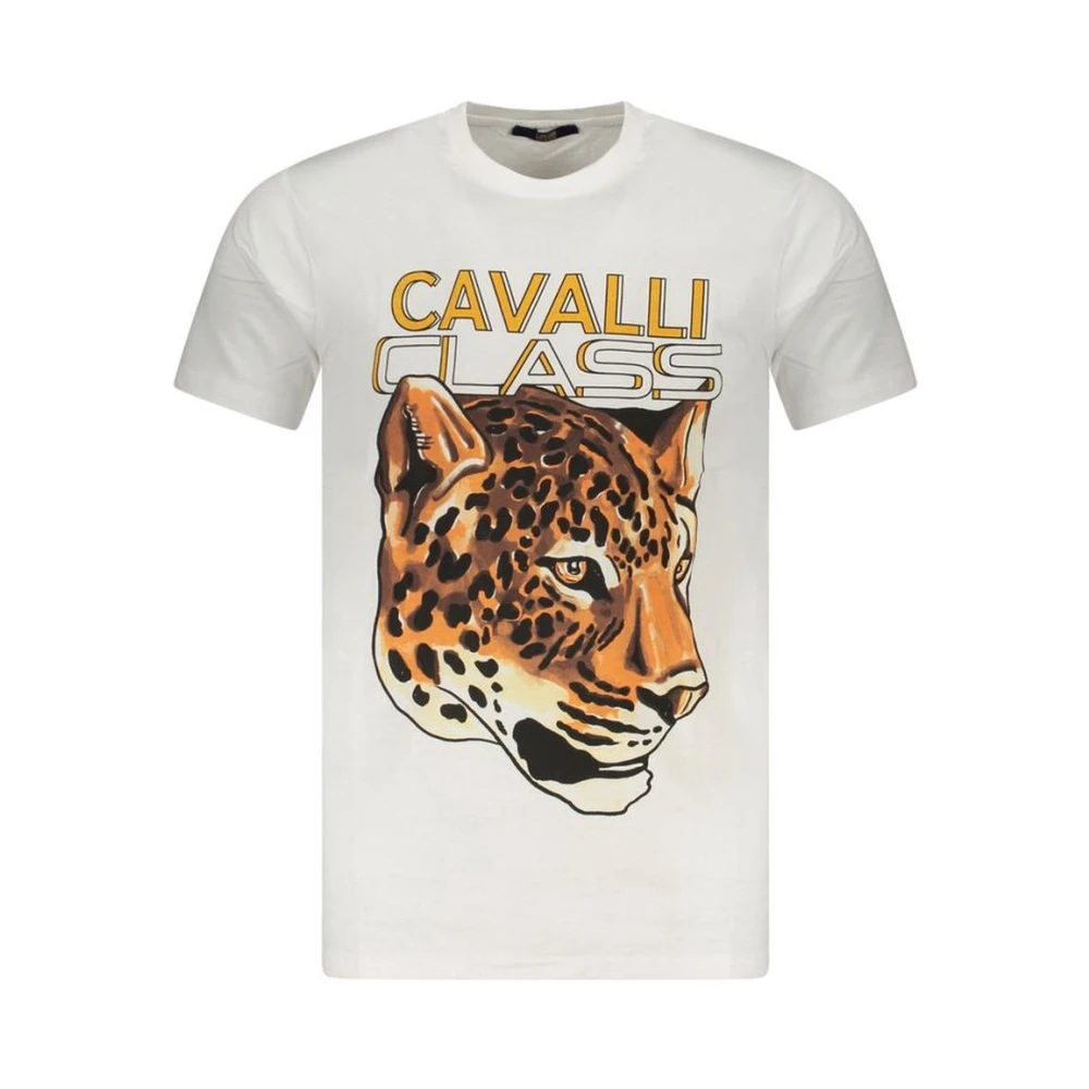 Cavalli Class Men's White T-Shirts, M, Stylish Cotton T-Shirt With Iconic Logo