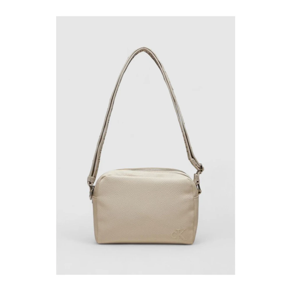 Calvin Klein Leren Dames Tas Herfst Winter Collectie Beige Dames