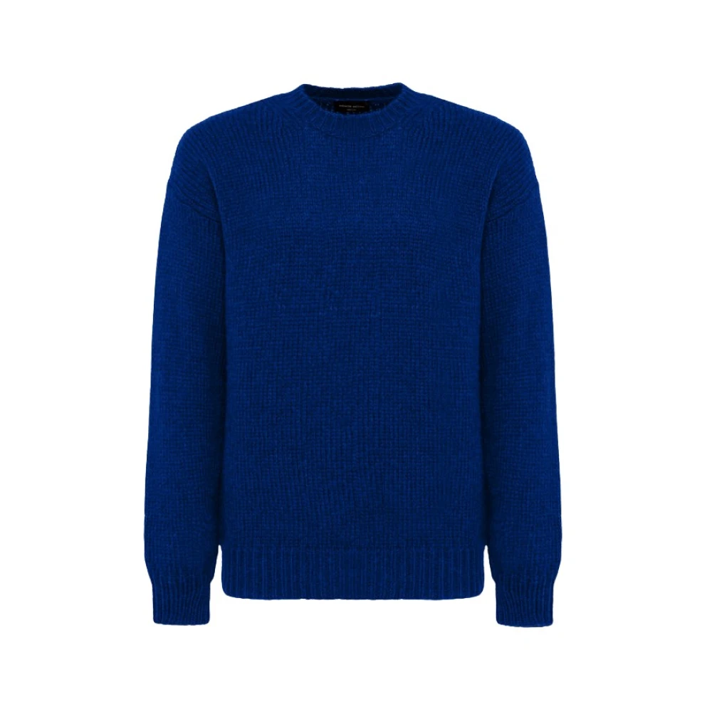 Roberto Collina Zachte Alpaca Wol Crew Neck Sweater Blue Heren
