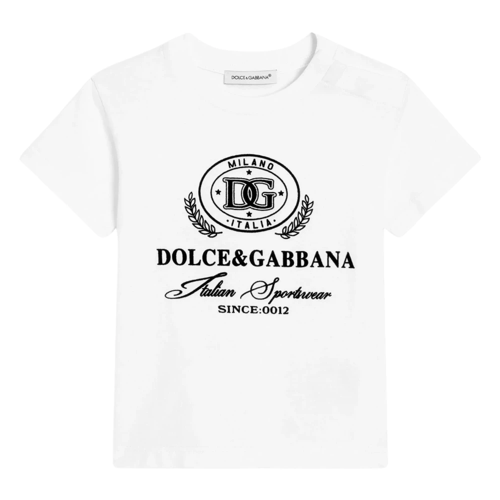 Dolce & Gabbana White Logo T-Shirt - Male - Kids Short Sleeve T-Shirts - 9 M - Kids