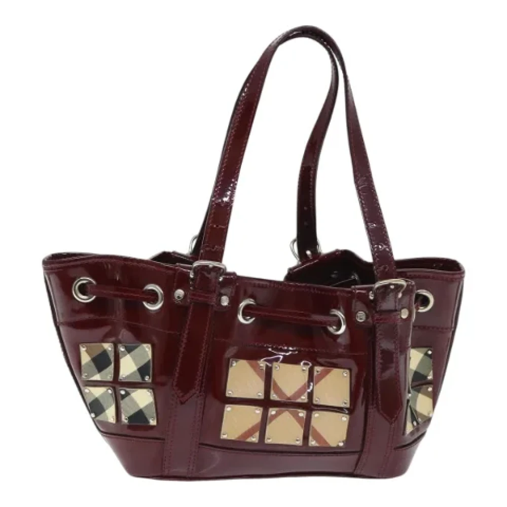 Burberry Vintage Pre-owned Canvas handbags Red Dames