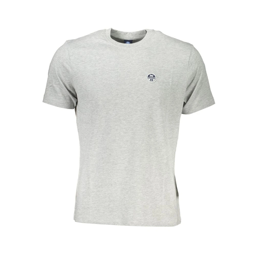 North Sails Grey Cotton Logo T-Shirt - Male - T-Shirts - Gray - Xl - Tops