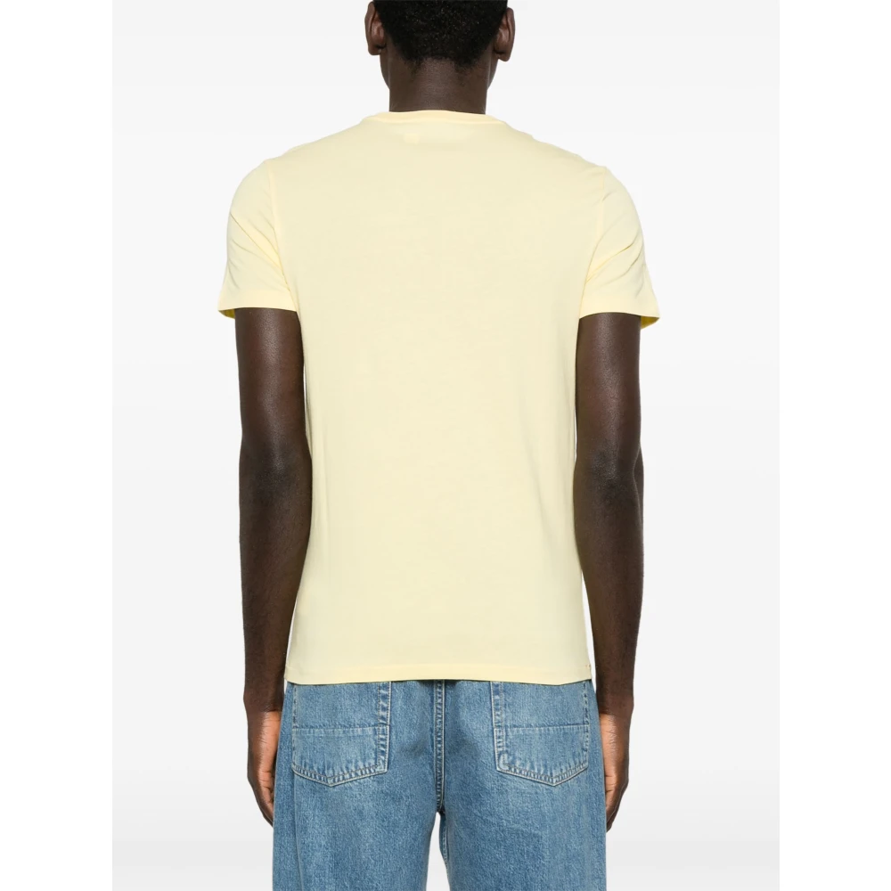 Polo Ralph Lauren Geborduurde Slim Fit Katoenen T-shirt Yellow Heren