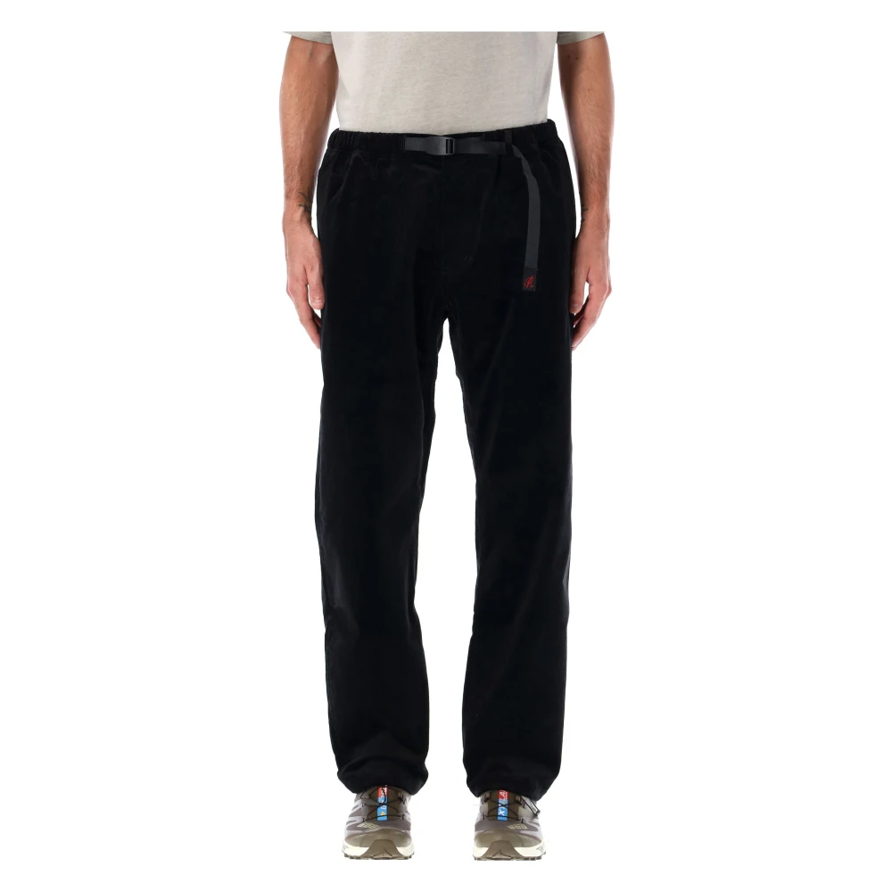 Gramicci Zwarte Corduroy Broek met Cinch Riem Black Heren