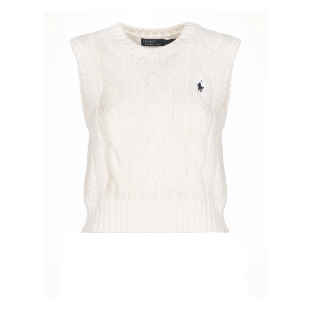 Ralph Lauren Gebreide katoenen top White Dames