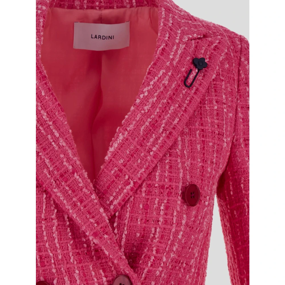 Lardini Dubbelrijige jas van katoen Pink Dames