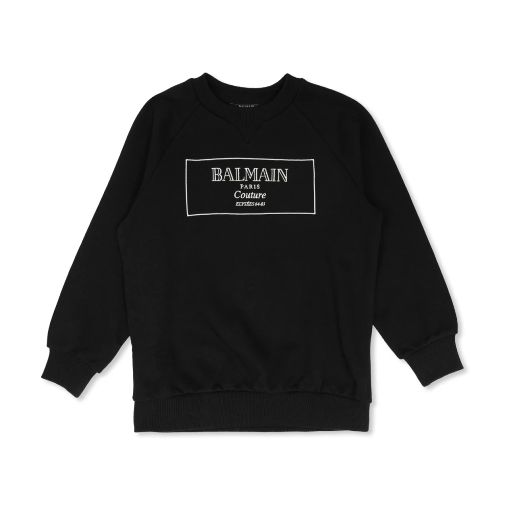 Balmain Unisex Kids Black Sweatshirt With Logo - Kids Sweatshirts - 14 Y - Kids