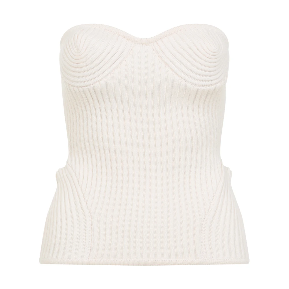 Jean Paul Gaultier Women's White Topwear For Aw25 - Sleeveless Tops - M - Tops