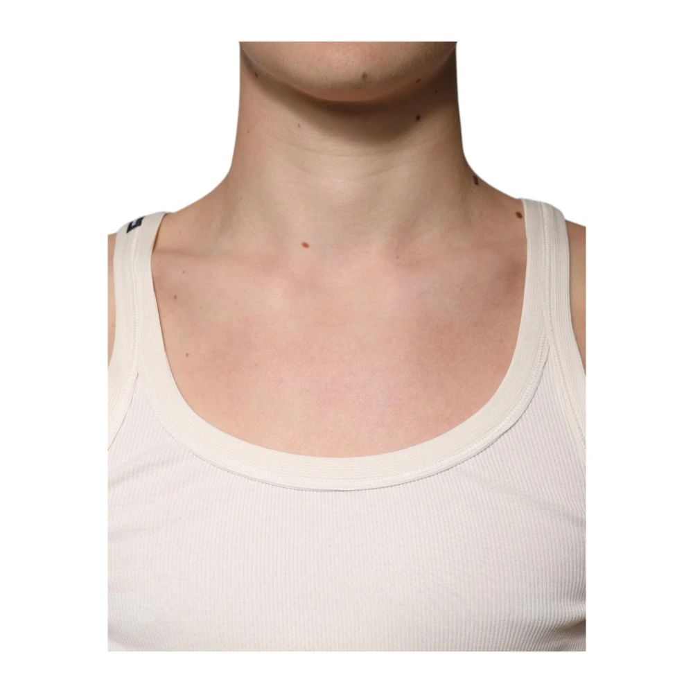 Dolce & Gabbana Klassieke Geribbelde Tanktop White Heren