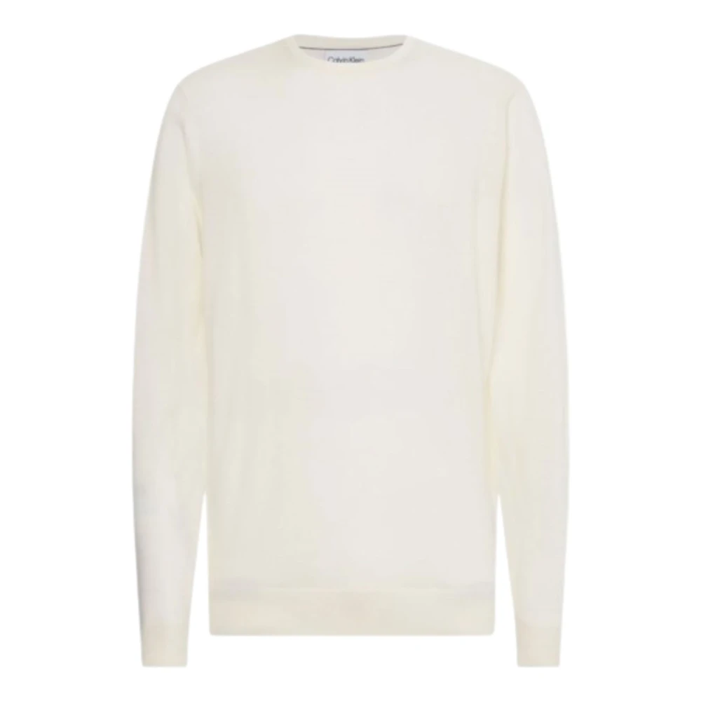 Calvin Klein Beige Merino Wol Trui Beige Heren