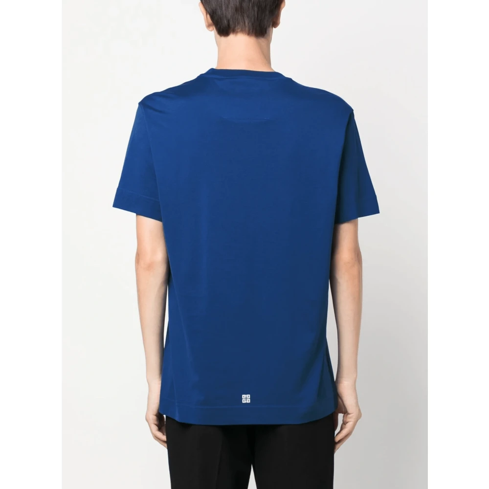 Givenchy Logo Bedrukt Slim Fit Blauw T-shirt Blue Heren