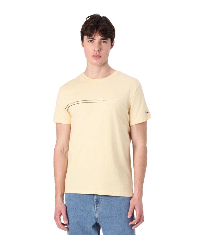 t-shirt-jaune-coupe-regular-manches-courtes