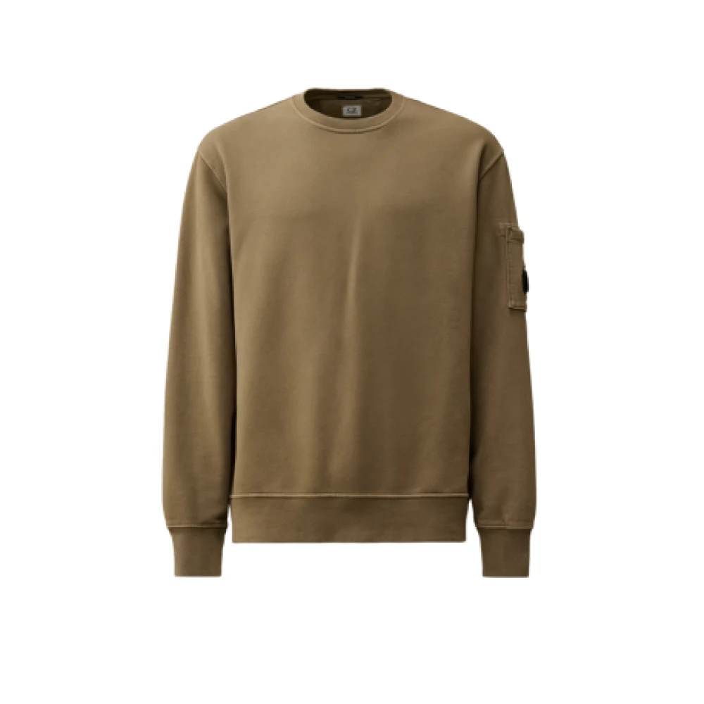 C.P. Company Diagonale Fleece Crewneck Sweatshirt Groen Brown Heren