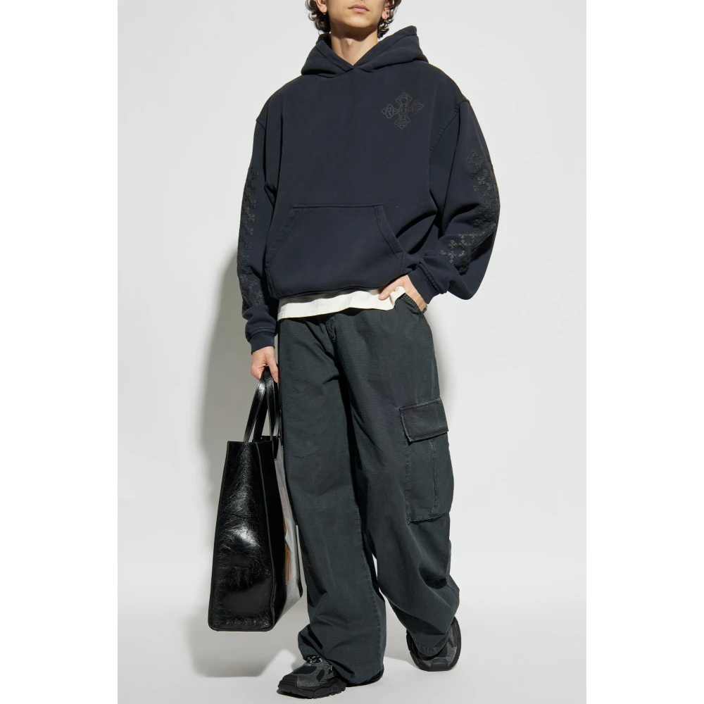 Rhude Logo Hoodie Gray Heren