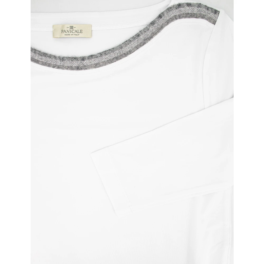 Panicale Lurex Boothals Gebreide Trui White Dames