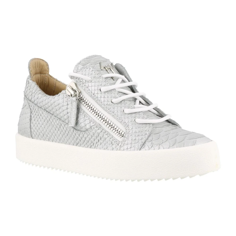 giuseppe zanotti May London Leren Sneakers Gray Heren