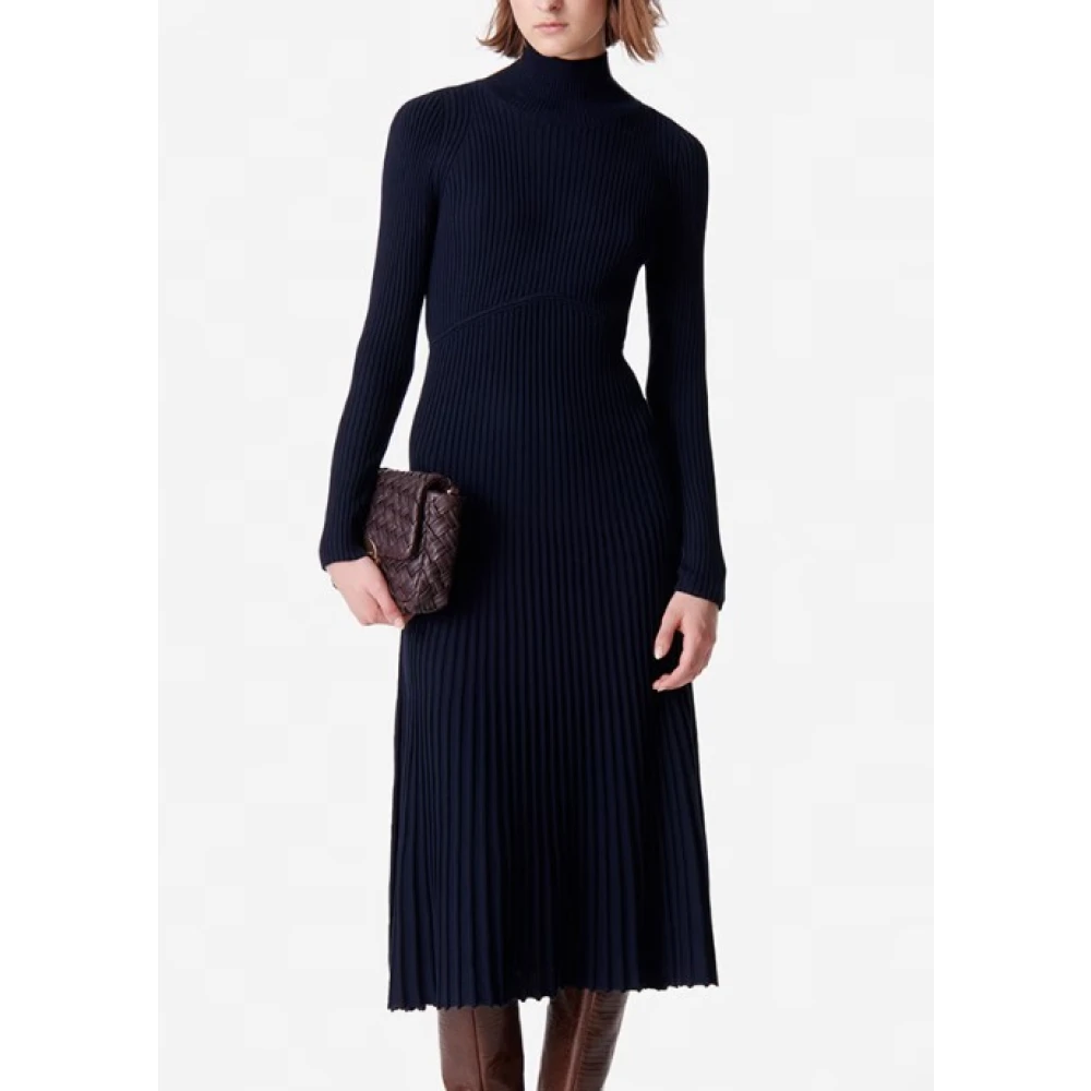 Vanessa Bruno Zwarte Midi Jurk Divana Blue Dames