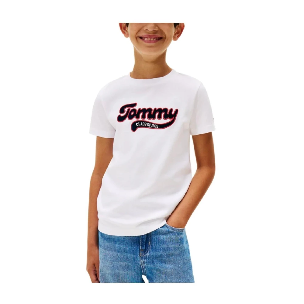 Tommy Hilfiger Boys White Varsity Interlock T-Shirt - Kids Short Sleeve T-Shirts - 3 Y - Kids