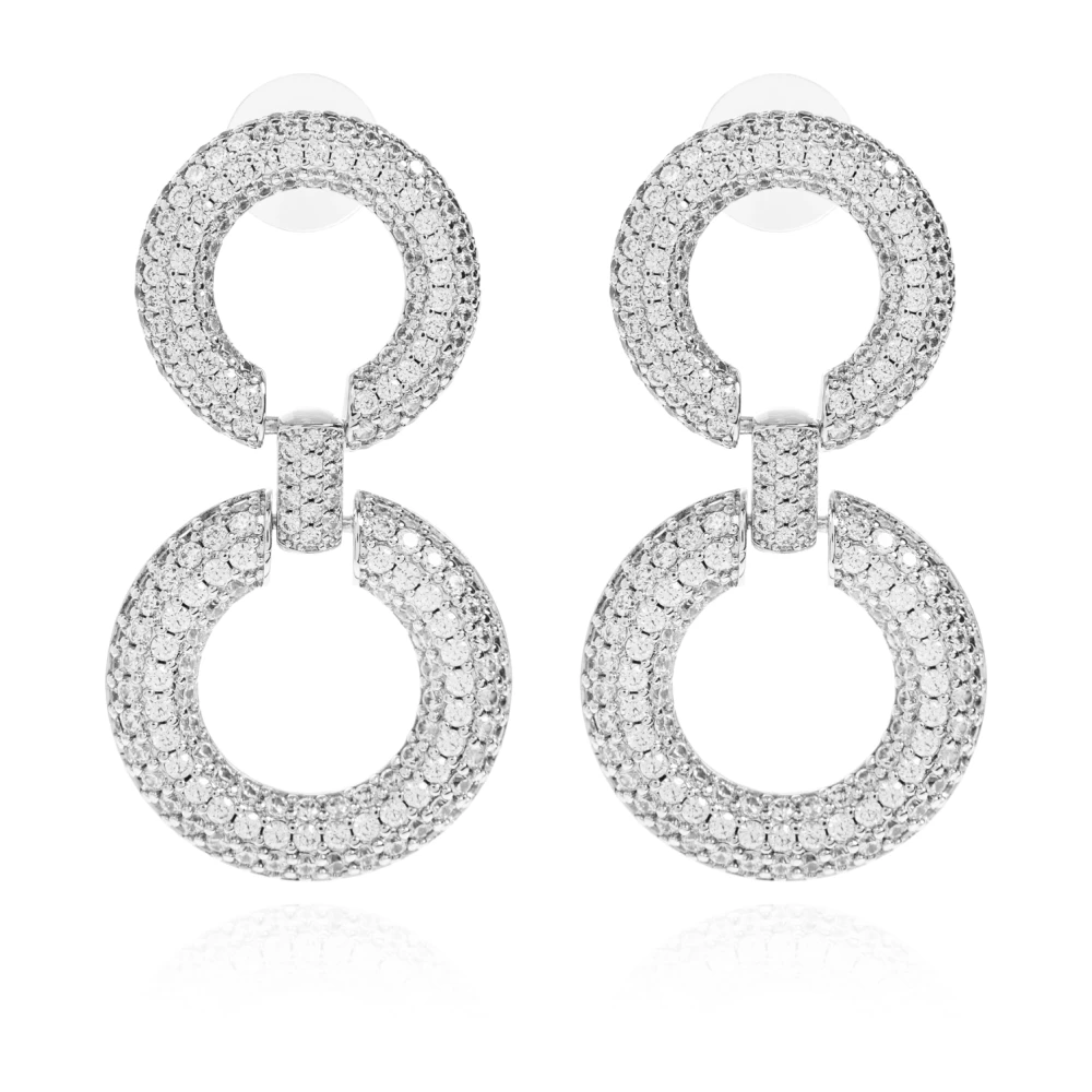 Self Portrait Women's Gray Shimmering Earrings - Earrings - One Size - Accessories