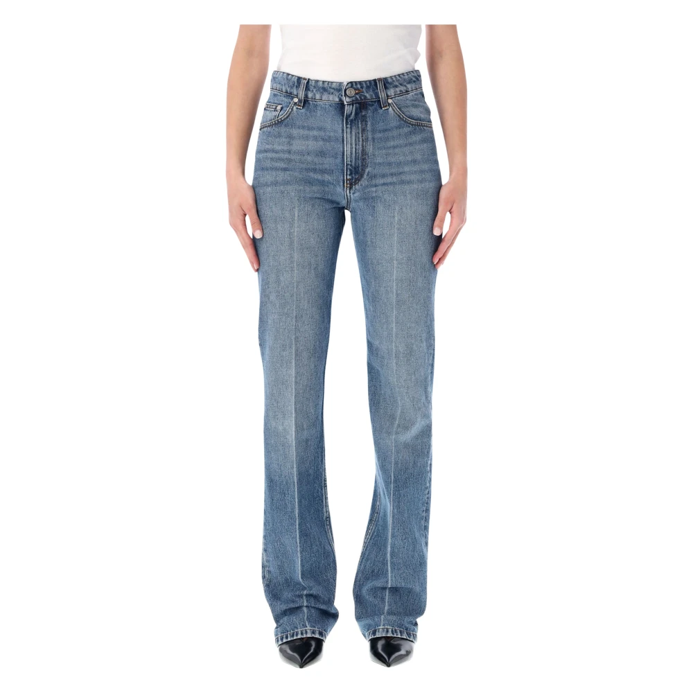 Stella Mccartney Women's Blue Faded Straight-Leg Mid-Rise Denim Jeans - Bootcut Jeans - W27 - Jeans
