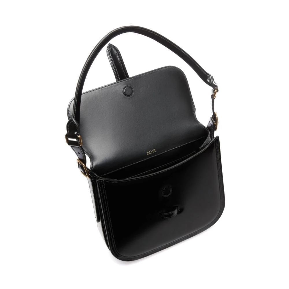 Bally Antiekroze gladleren schoudertas Black Dames
