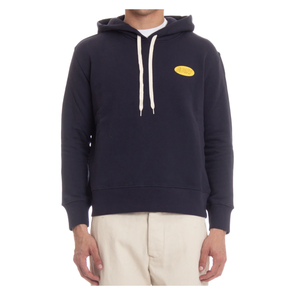 Autry Blauwe Katoenen Logo Sweater Blue Heren