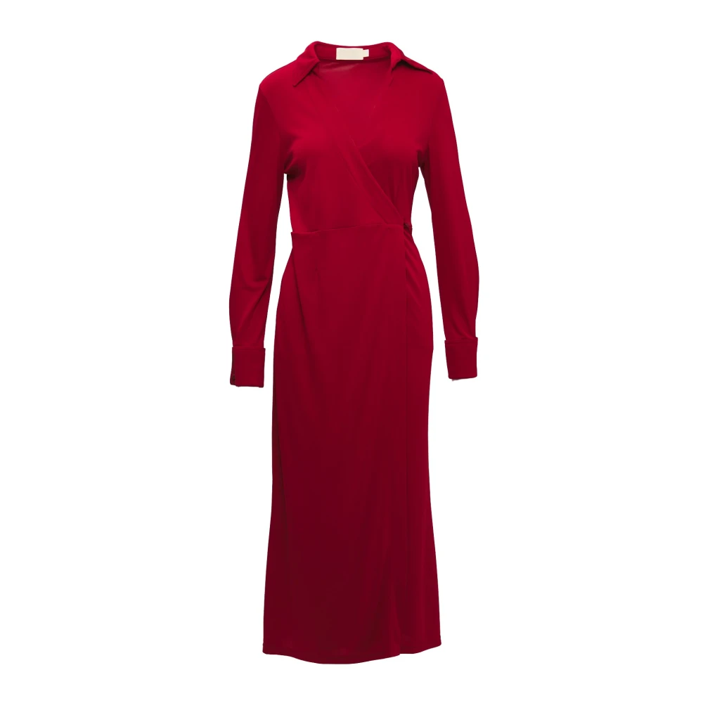 Wakakuu Icons Stijlvolle Wrap Jurk voor Vrouwen Red Dames