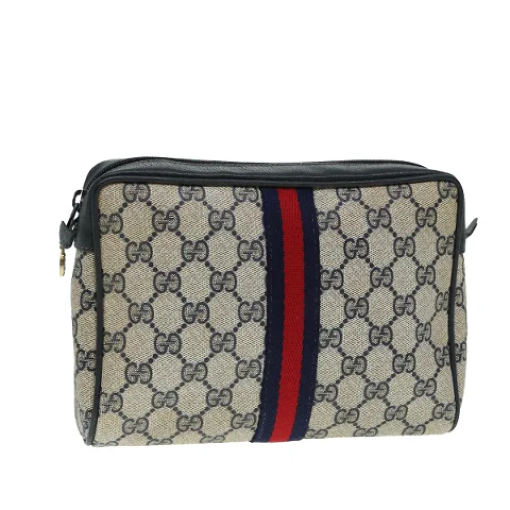 Gucci Vintage Pre-owned Leather clutches Gray Dames