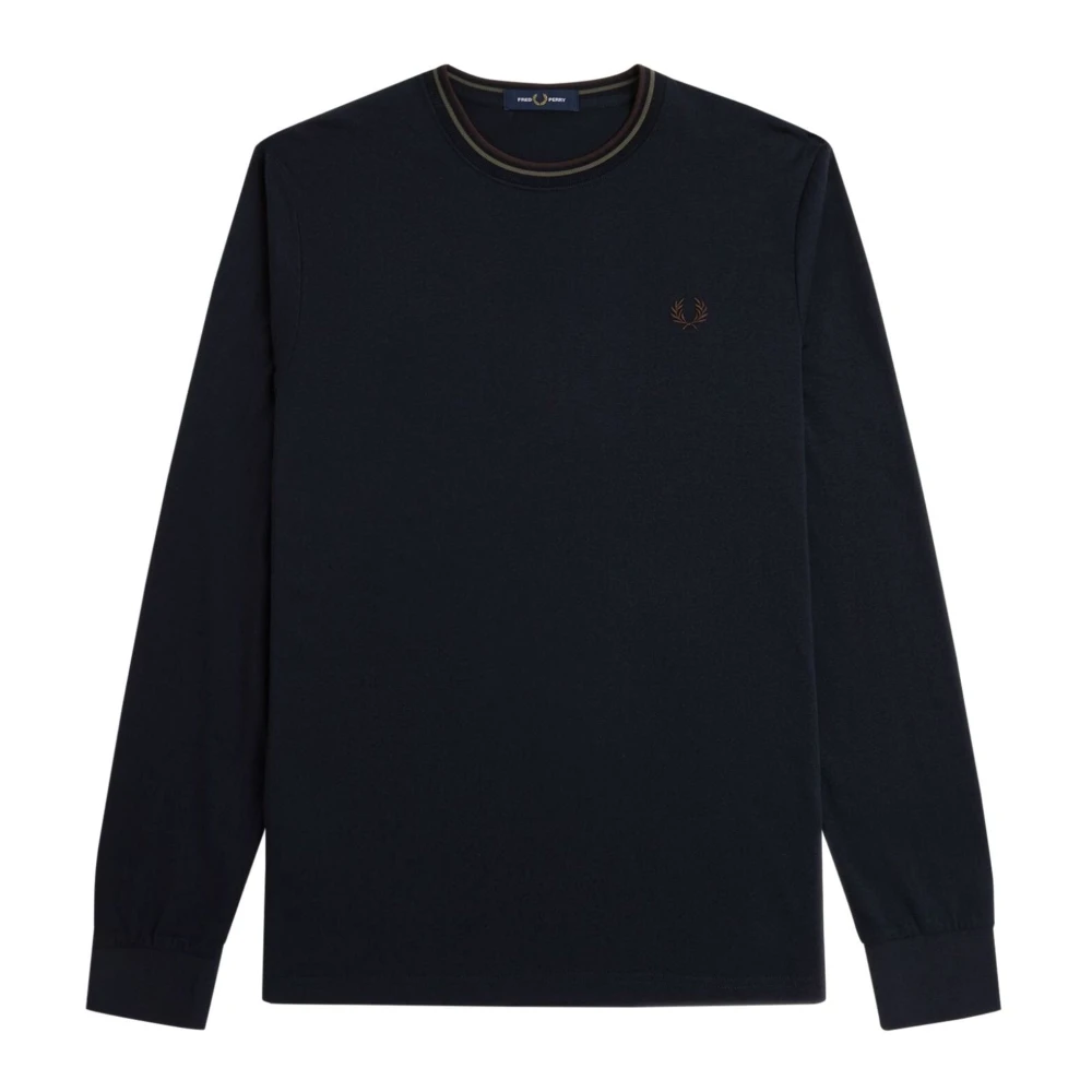 Fred Perry Lange Mouw Twin Tipped T-shirt Black Heren