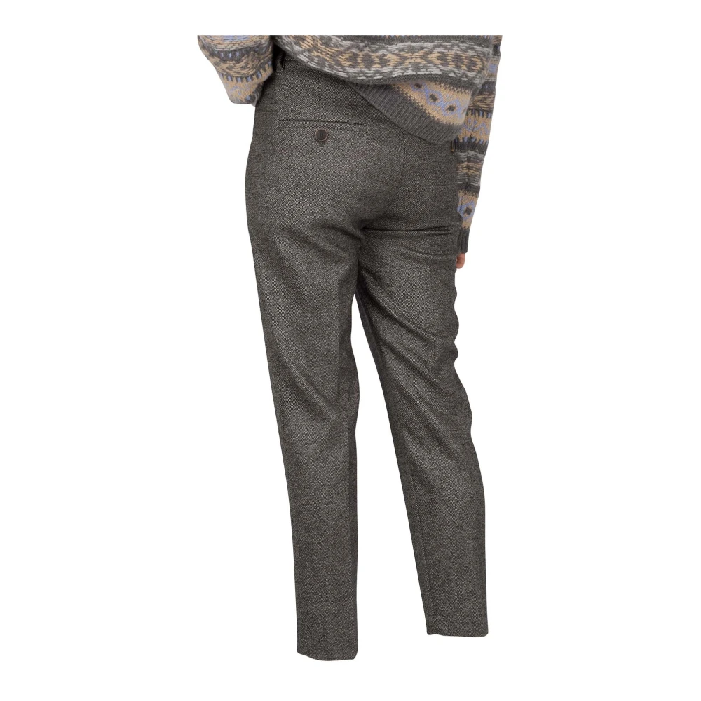 BRUNELLO CUCINELLI Flanellen Sportieve Broek met Hoge Taille Gray Dames