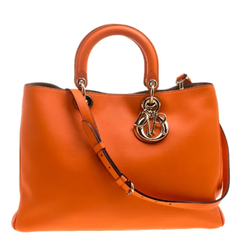 Dior Vintage Pre-owned Leather totes Orange Dames