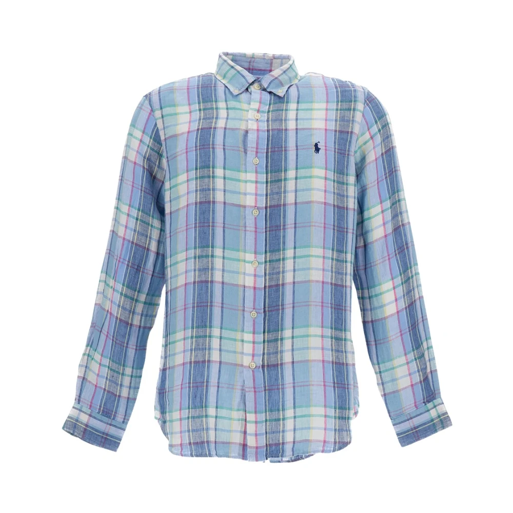 Polo Ralph Lauren Men's Multicolor Casual Shirts, L, Camicia In Lino A Maniche Lunghe