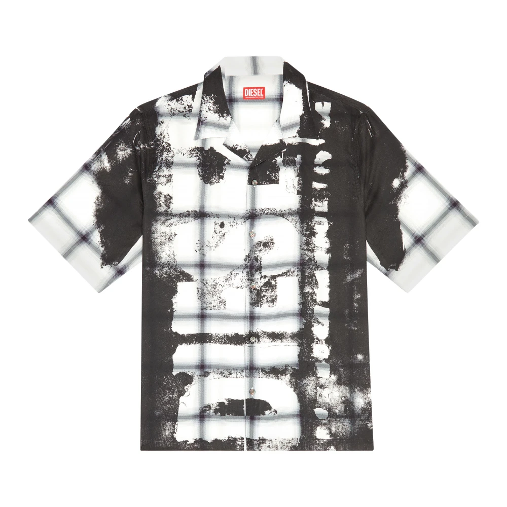 Diesel Check bowling shirt with fading logo Multicolor Heren