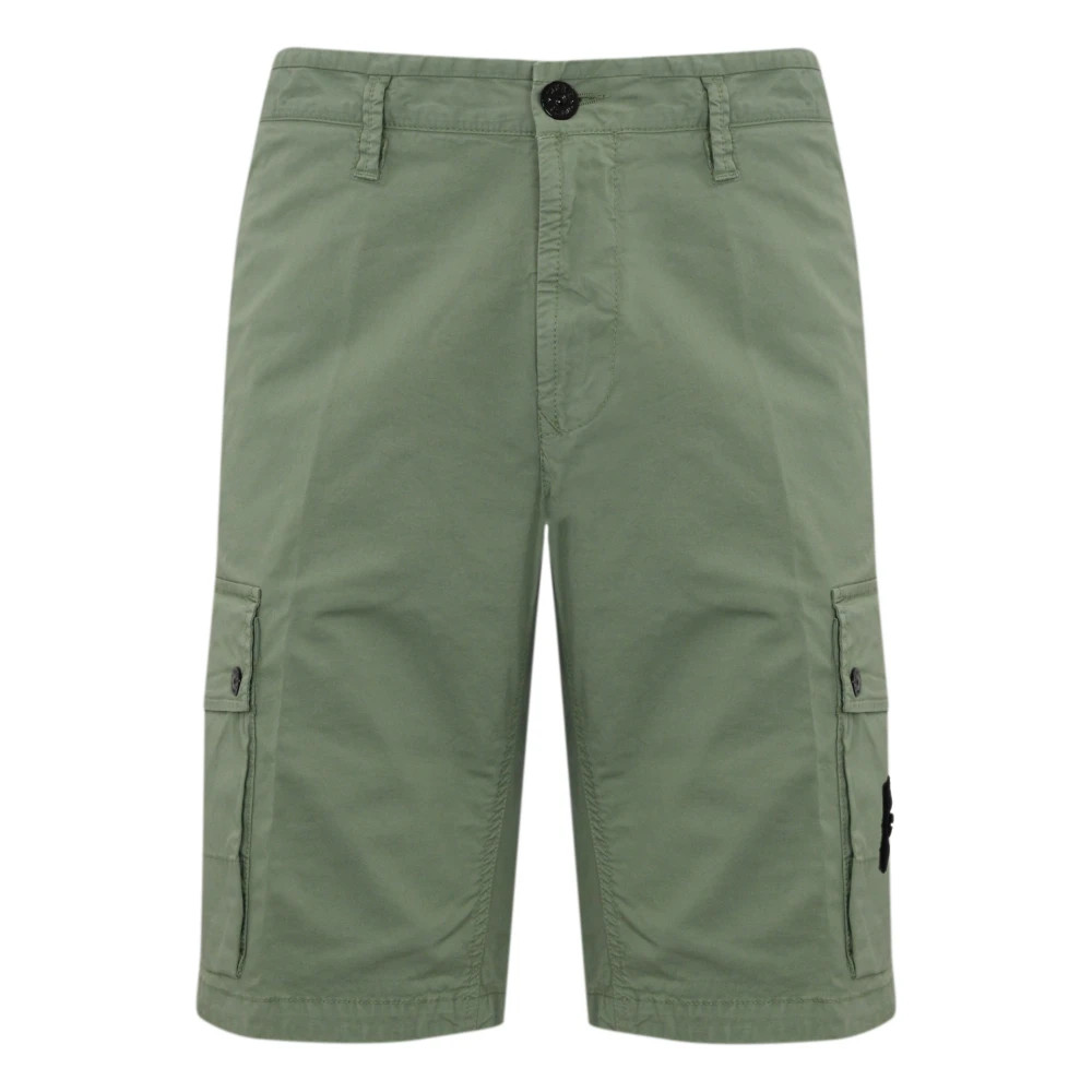 Stone Island Katoenen Bermuda Shorts Slim Fit Salie Green Heren
