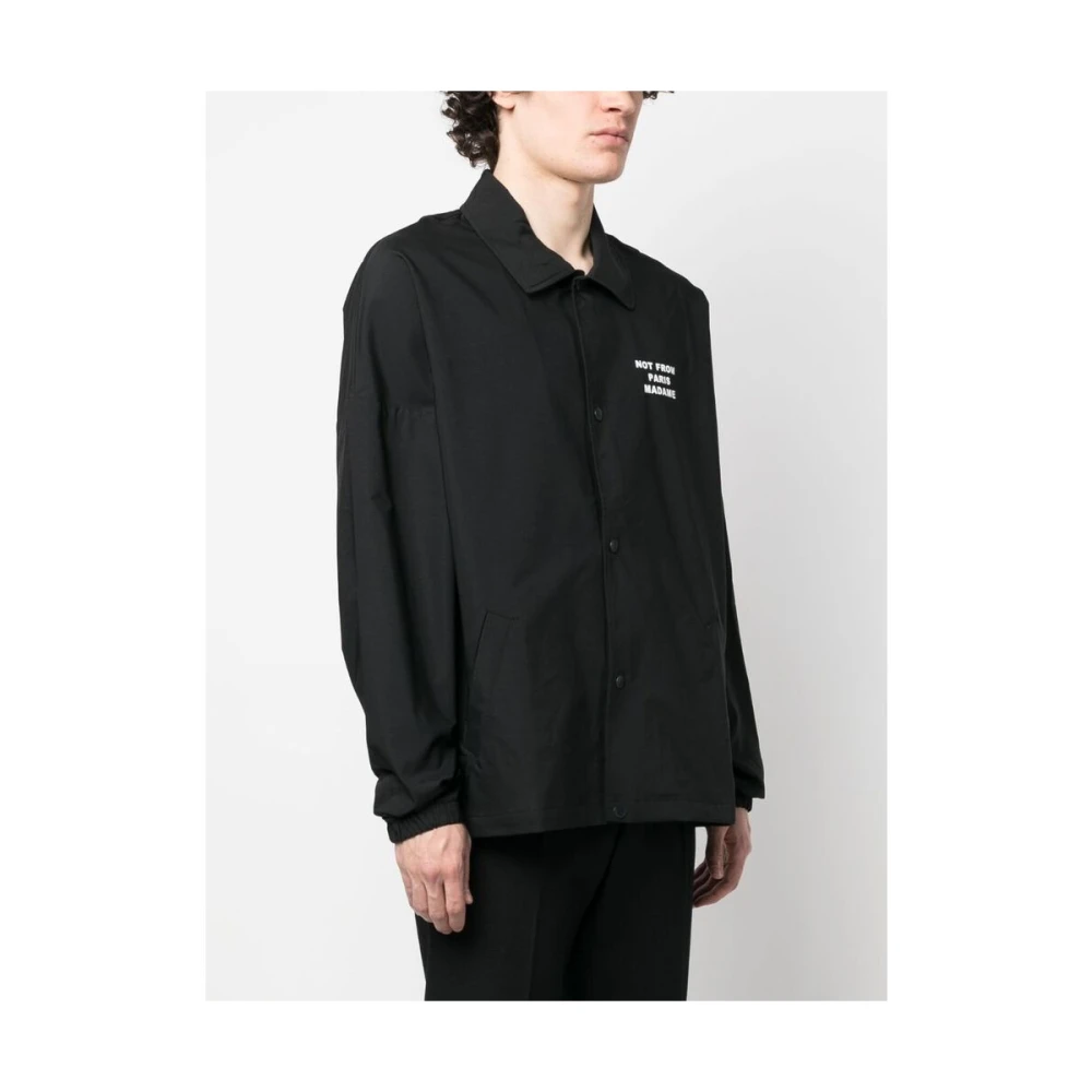 Drole de Monsieur Zwart Wit Logo Geborduurd Vest Black Heren