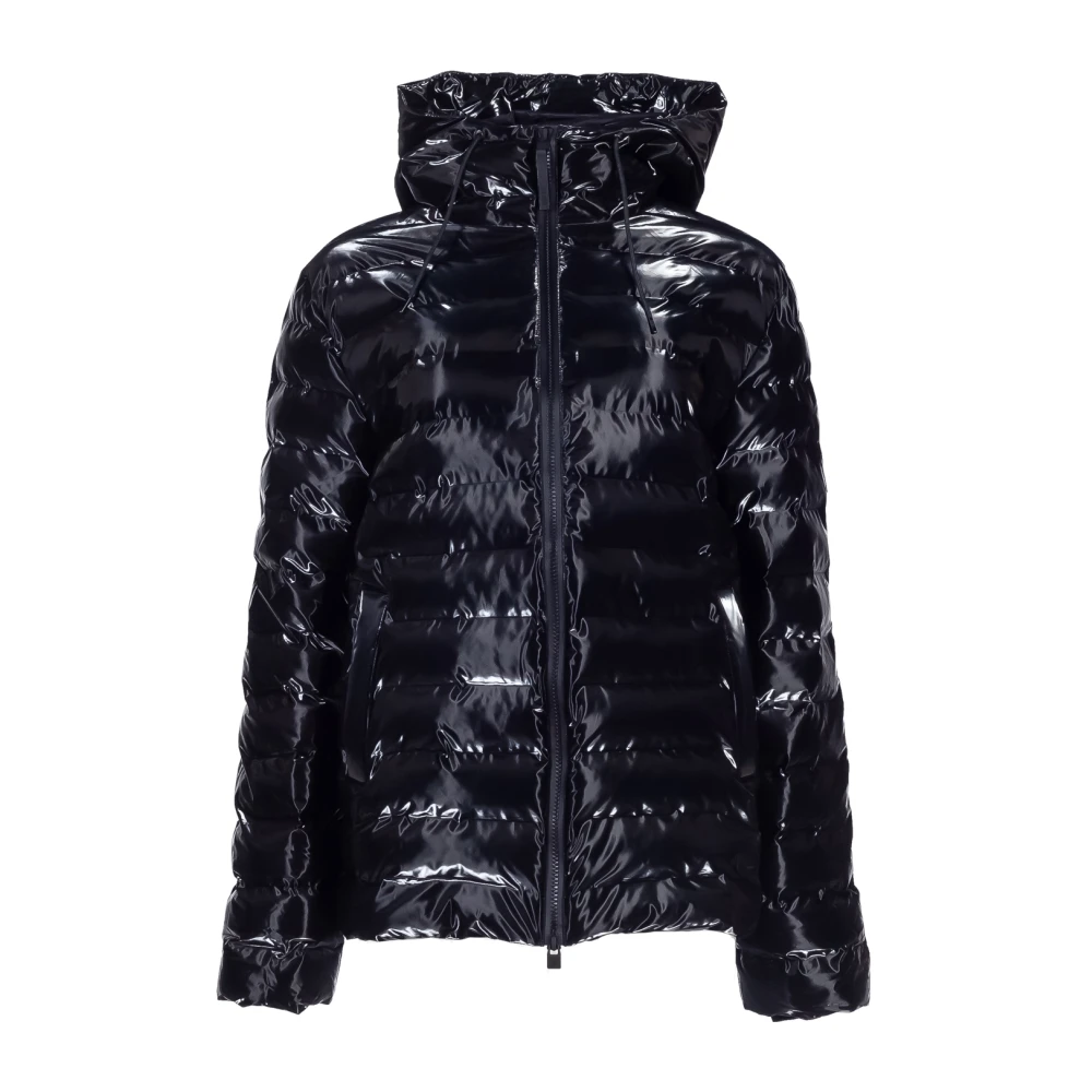 Rains Zwarte Gewatteerde Pufferjas met Capuchon Black Dames