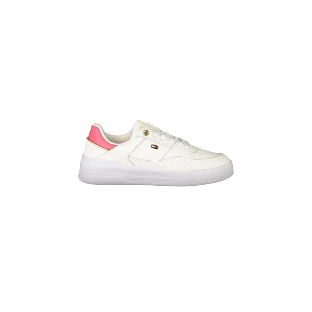 Tommy Hilfiger Women's White Polyester Sneakers Modern Style Comfort