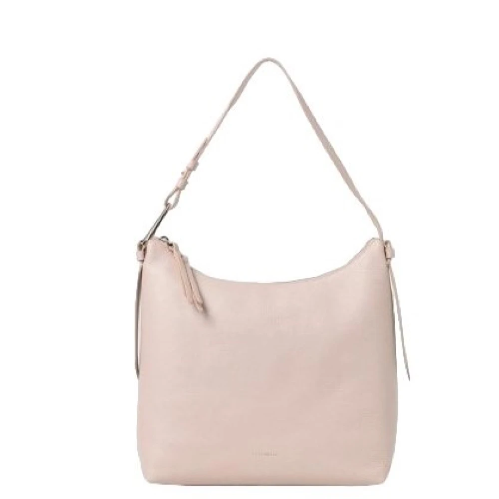Coccinelle Schoudertas van generfd leer met rits Pink Dames