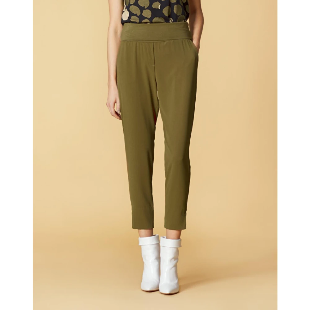 Manila Grace Stijlvolle Slim-Fit Broek Upgrade Garderobe Green Dames