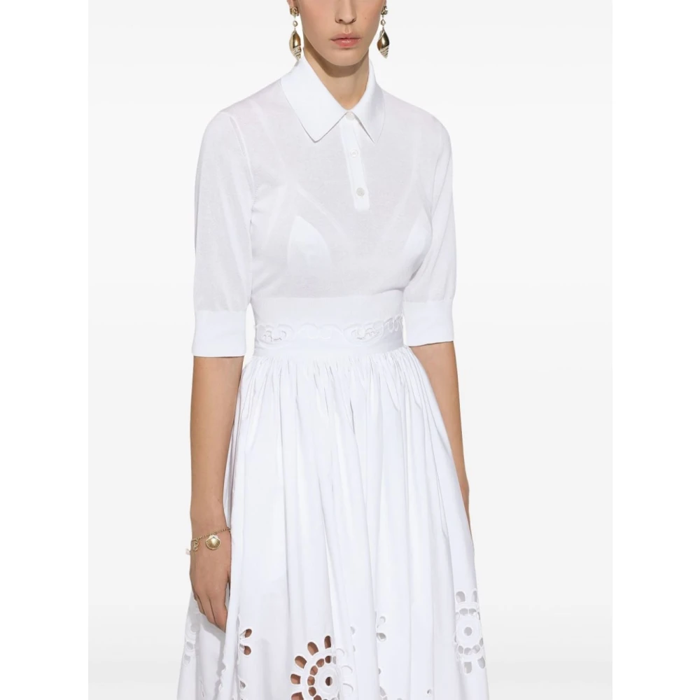 Dolce & Gabbana Witte Polo Cropped T-shirts en Polos White Dames