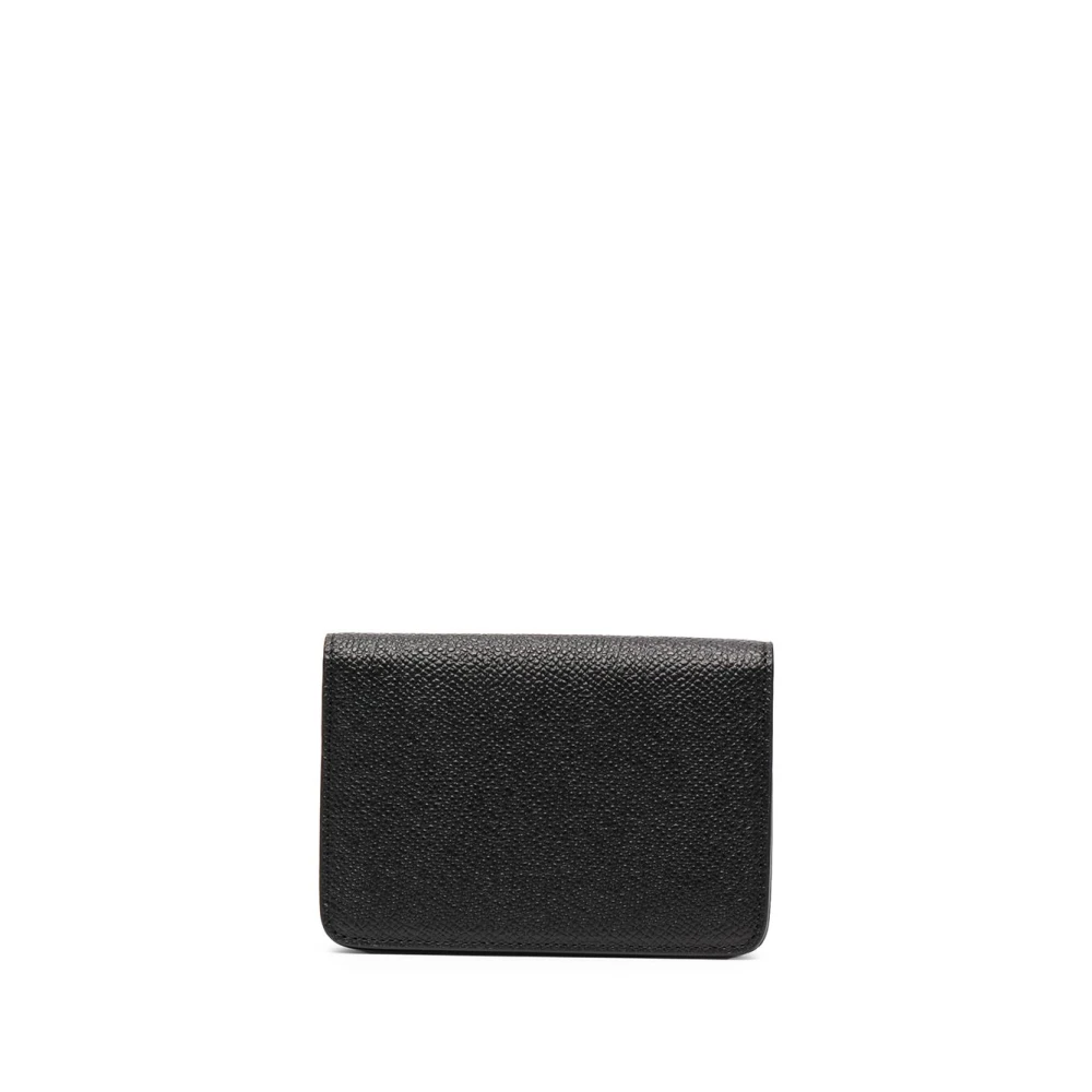 Maison Margiela Zwarte leren portemonnee met handtekeninglogo Black Heren