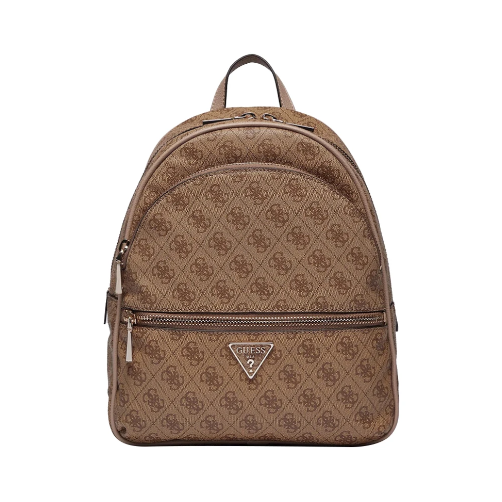 Guess Bruine Eco-Leren Rugzak met Gouden Details Brown Dames