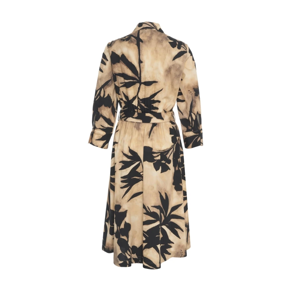 Kaos Beige Maxi Jurk met Bloemenpatroon Beige Dames