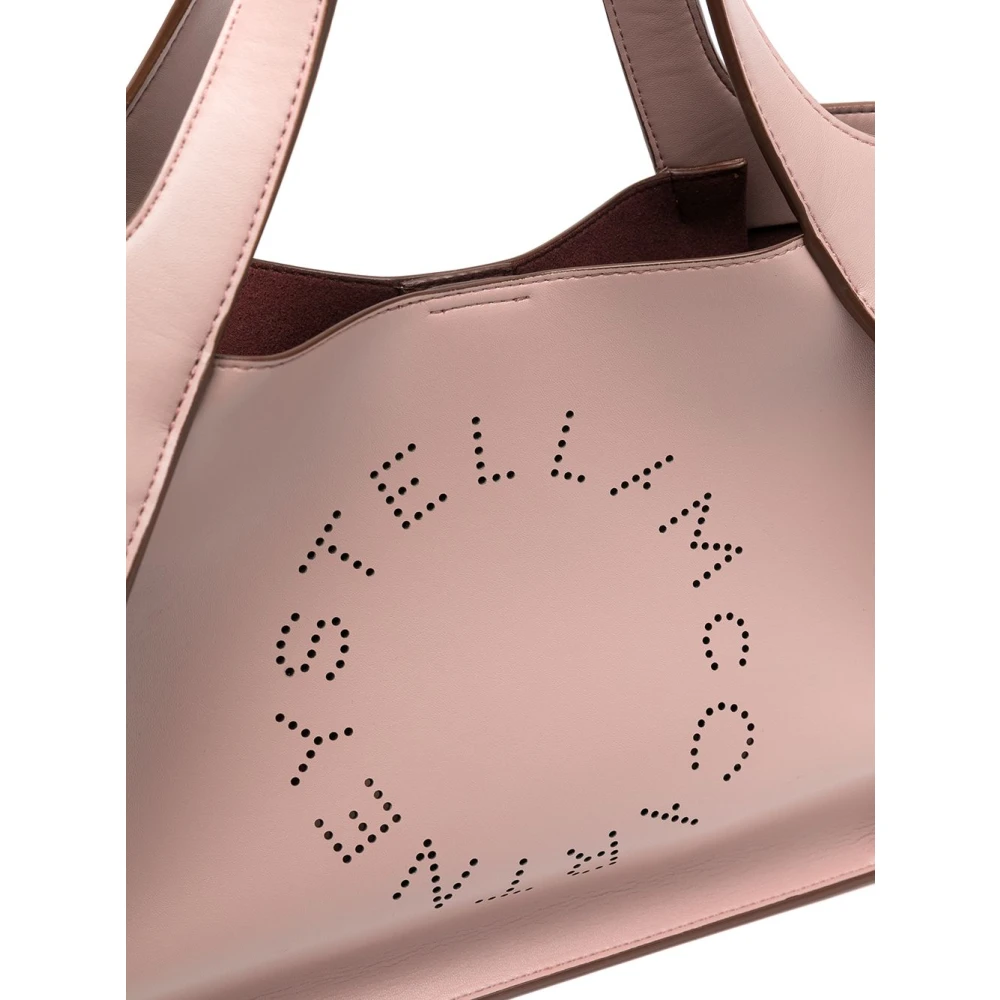 Stella Mccartney Roze Logo Tote Bag met Afneembare Schouderband en Geperforeerd Detail Pink Dames