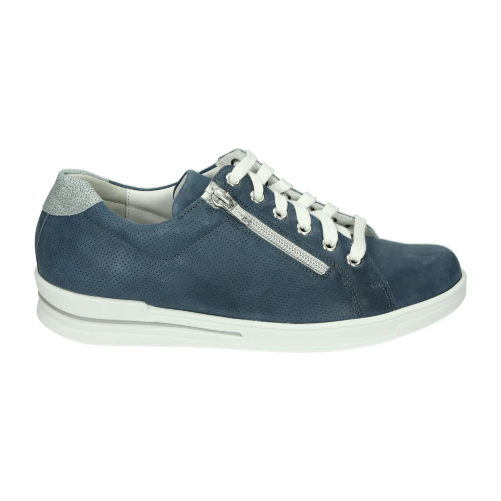 Durea Sportieve Lage Damesschoenen Nubuck Dames Schoenen Blauw